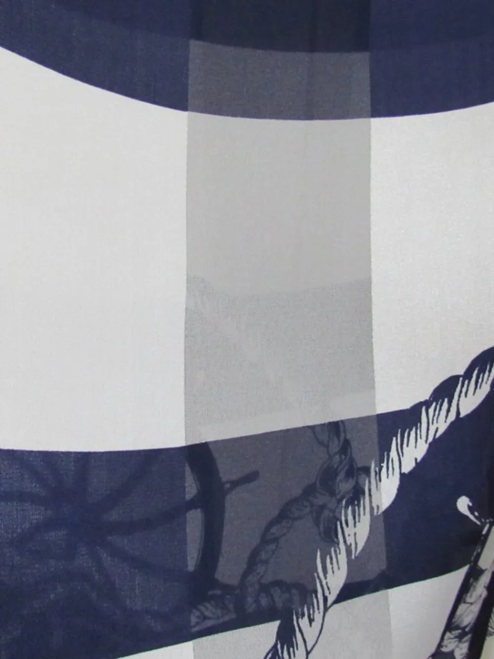 Nautical Blue & White Italy Scarf 100% Polyester Coastal Grandmother Sailing